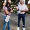 Christian Hardouin and Audrey Cabon having a chat at Lakaz Flanbwayan