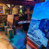 Photo exhibition at night in Twins Garden restaurant at Flic en Flac