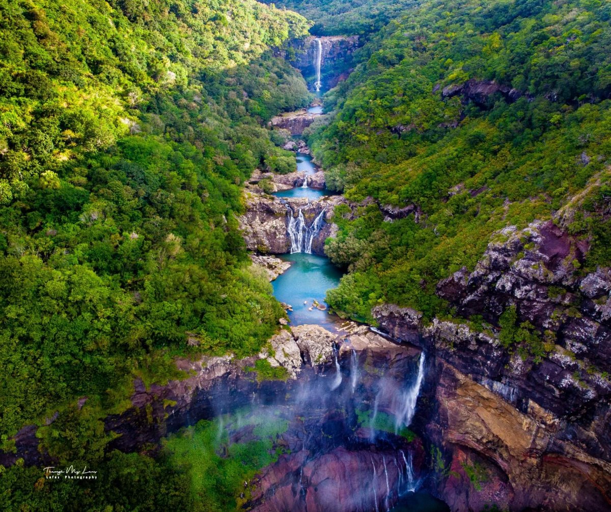 100+ Free Photos - Sept Cascade Mauritius Aerial view