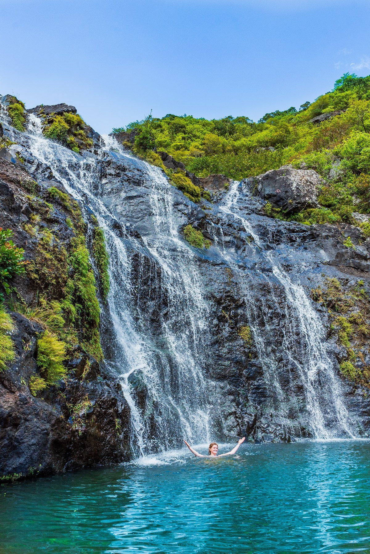 100+ Free Photos - Girl enjoying a swim in lake of 7 Cascades